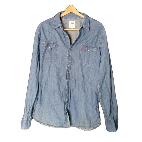 VINTAGE Levis Jacket Adult size XL EXTRA LARGE Blue Red Tab Denim Jean Coat Mens - Picture 1 of 9